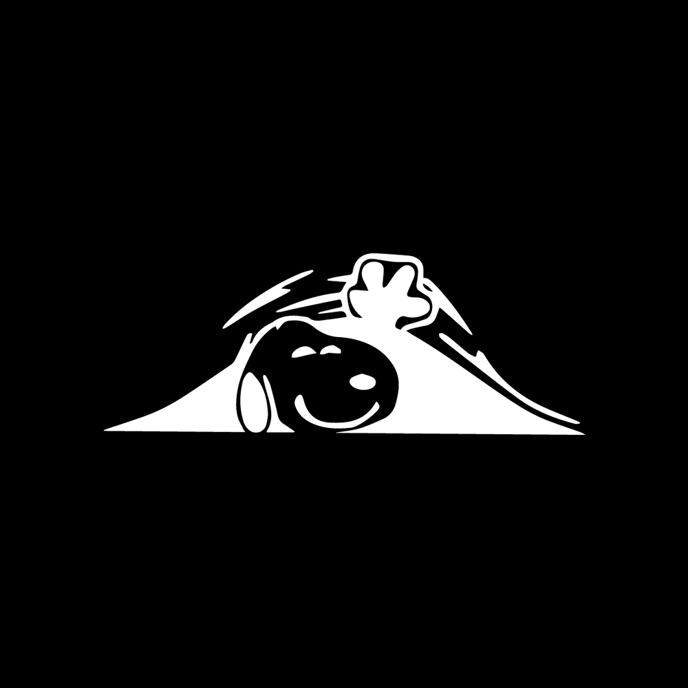 Peeking cartoon dog decal