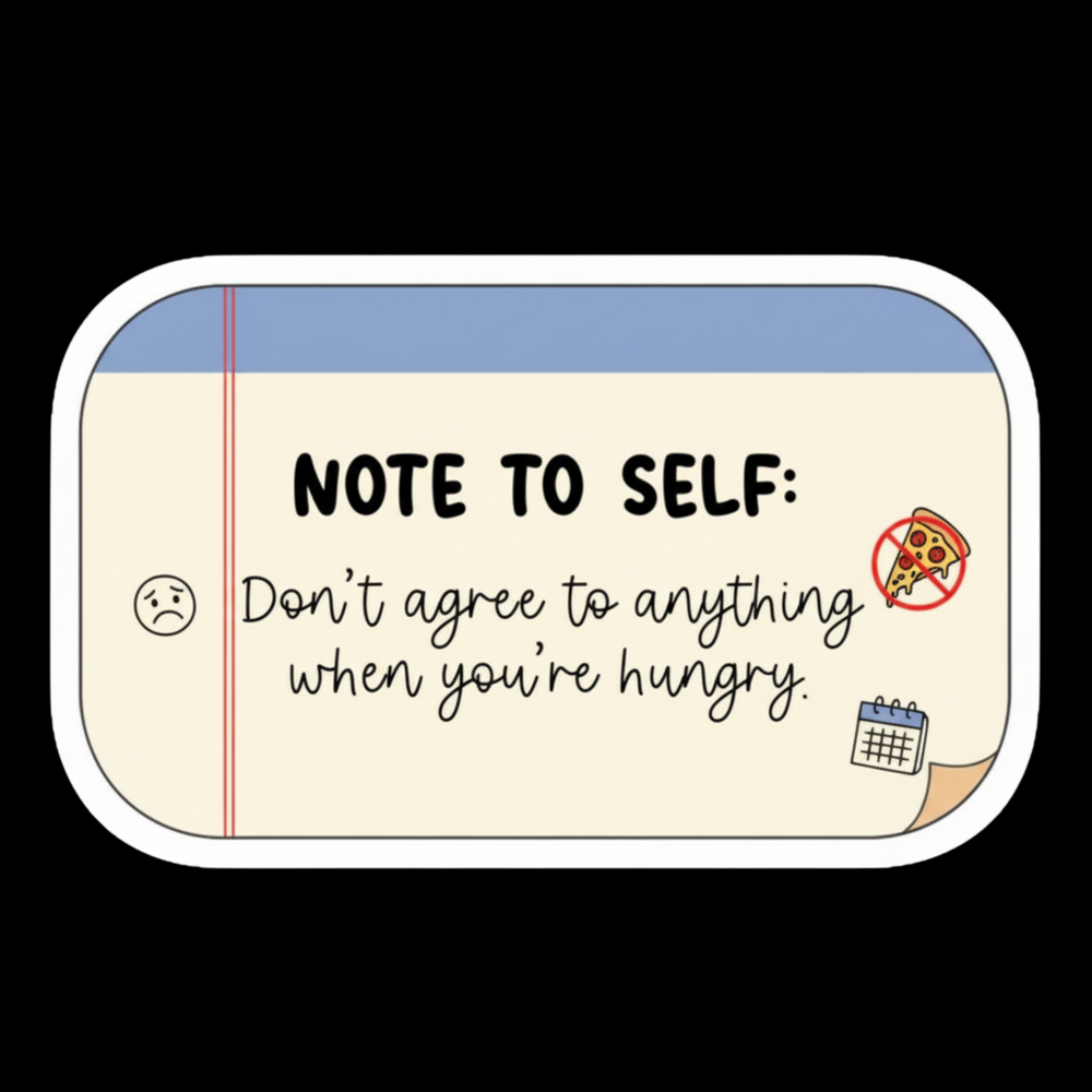 Don't Agree When Hungry Full Color Sticker