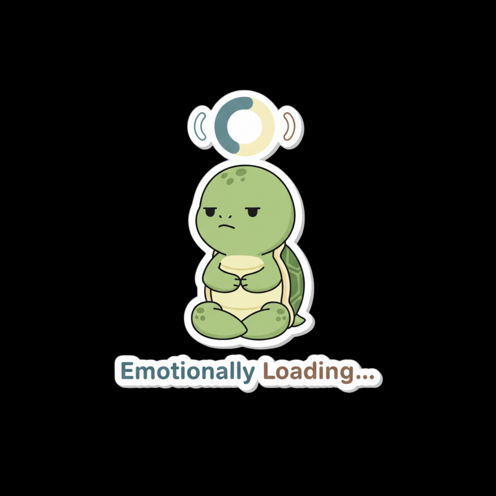 Emotionally Loading Turtle Full Color Sticker