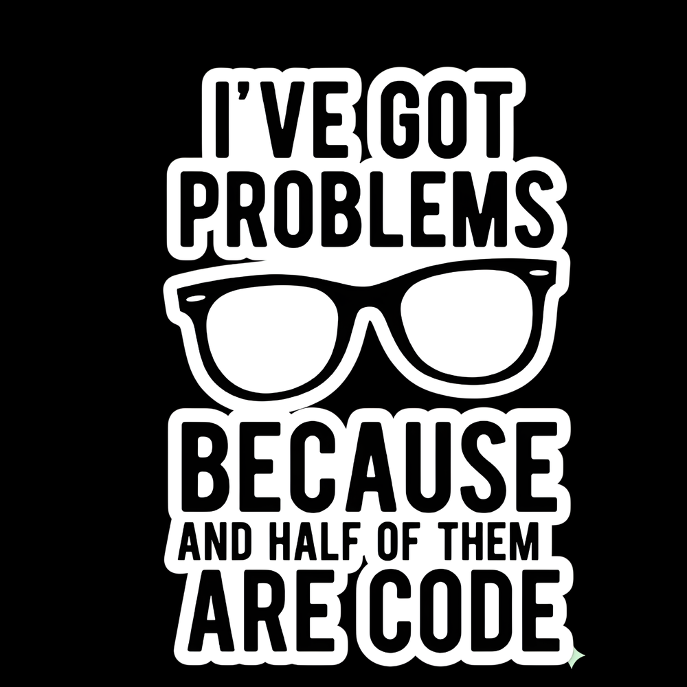 Coding Problems Glasses Full Color Sticker