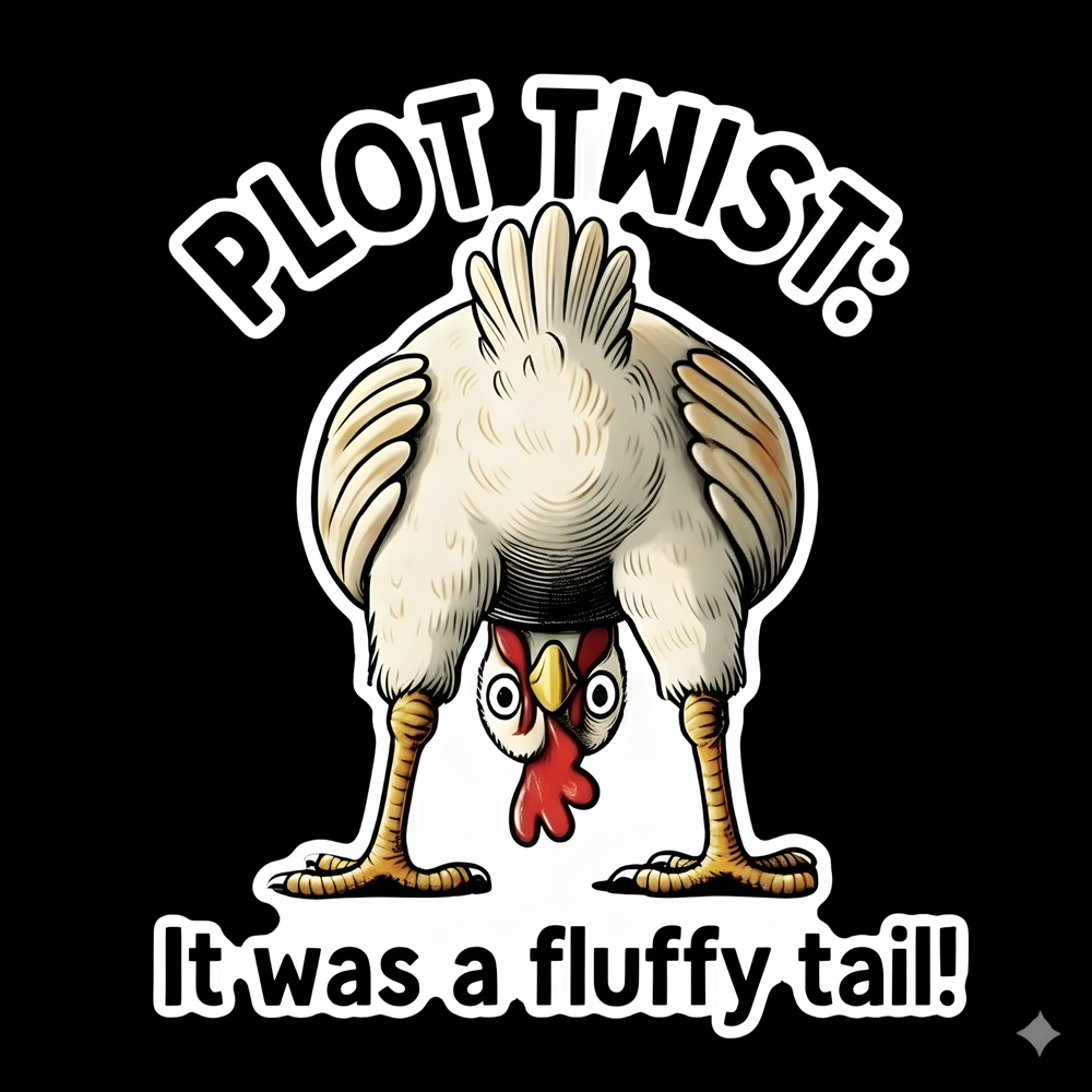 Plot Twist Fluffy Tail Full Color Sticker