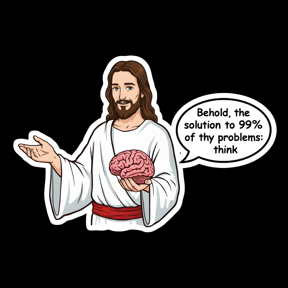Jesus Solution Think Full Color Sticker