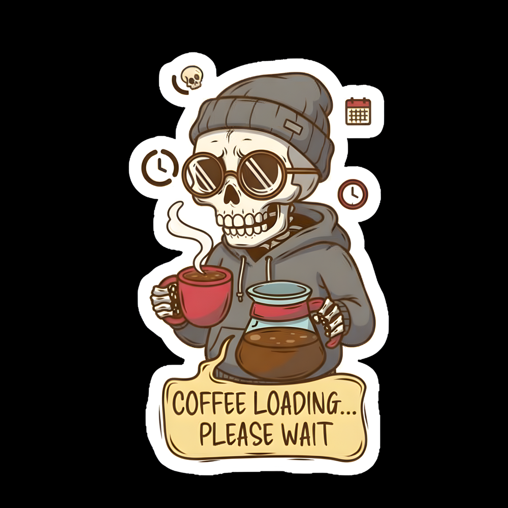 Coffee Loading Full Color Sticker