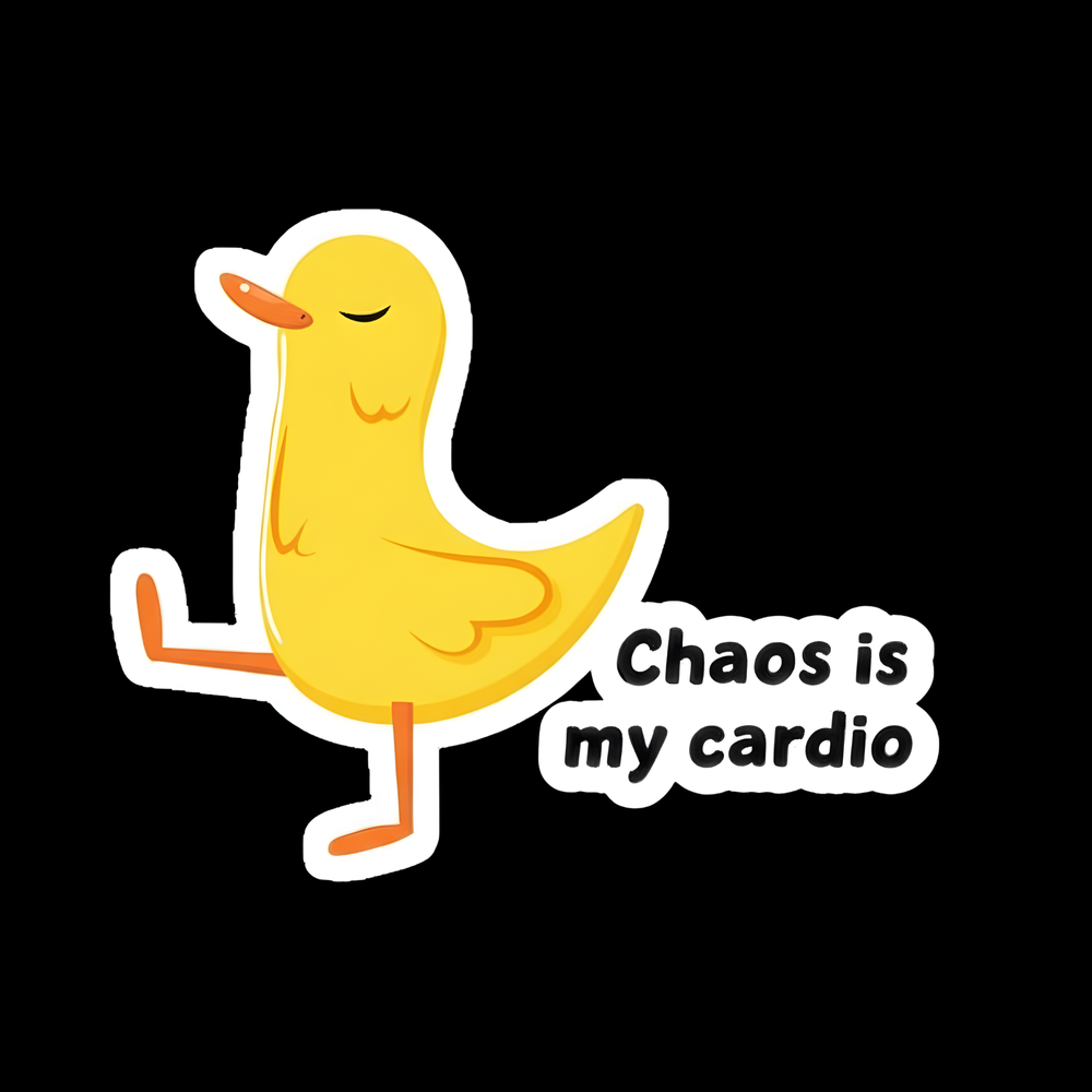 Chaos Is My Cardio Full Color Sticker