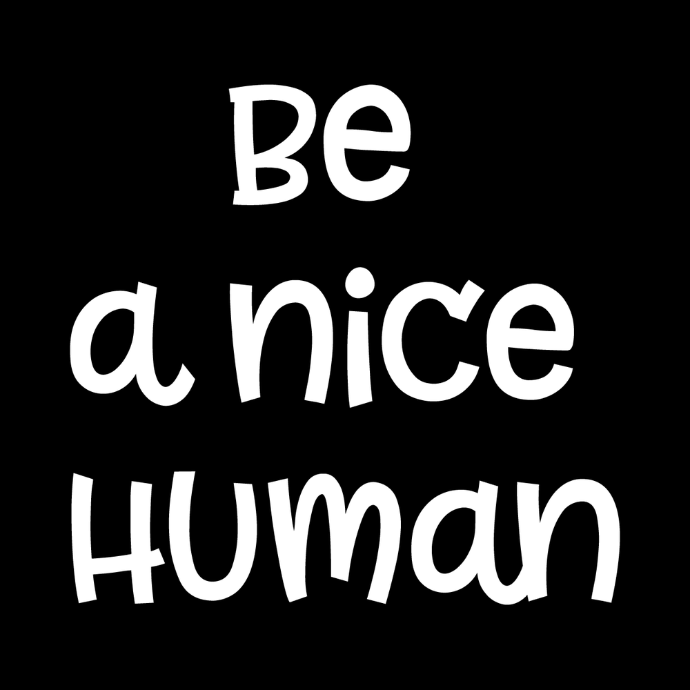 Be A Nice Human Vinyl Decal Car Window Laptop Sticker vinyl decal for car window