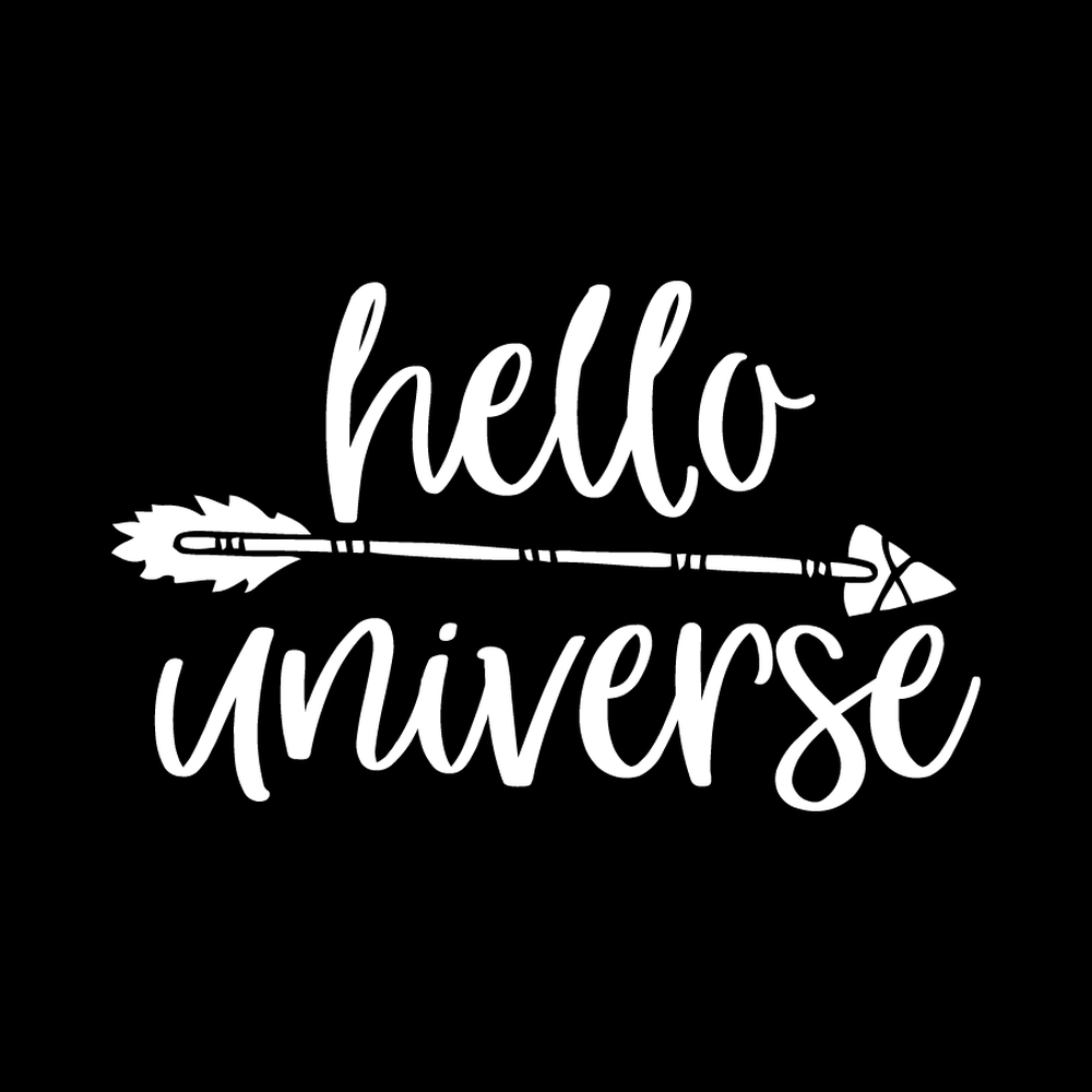 Hello Universe vinyl decal for car window