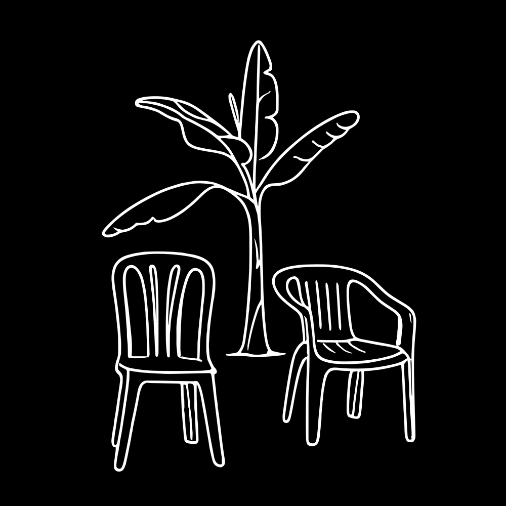 Banana tree chairs II decal