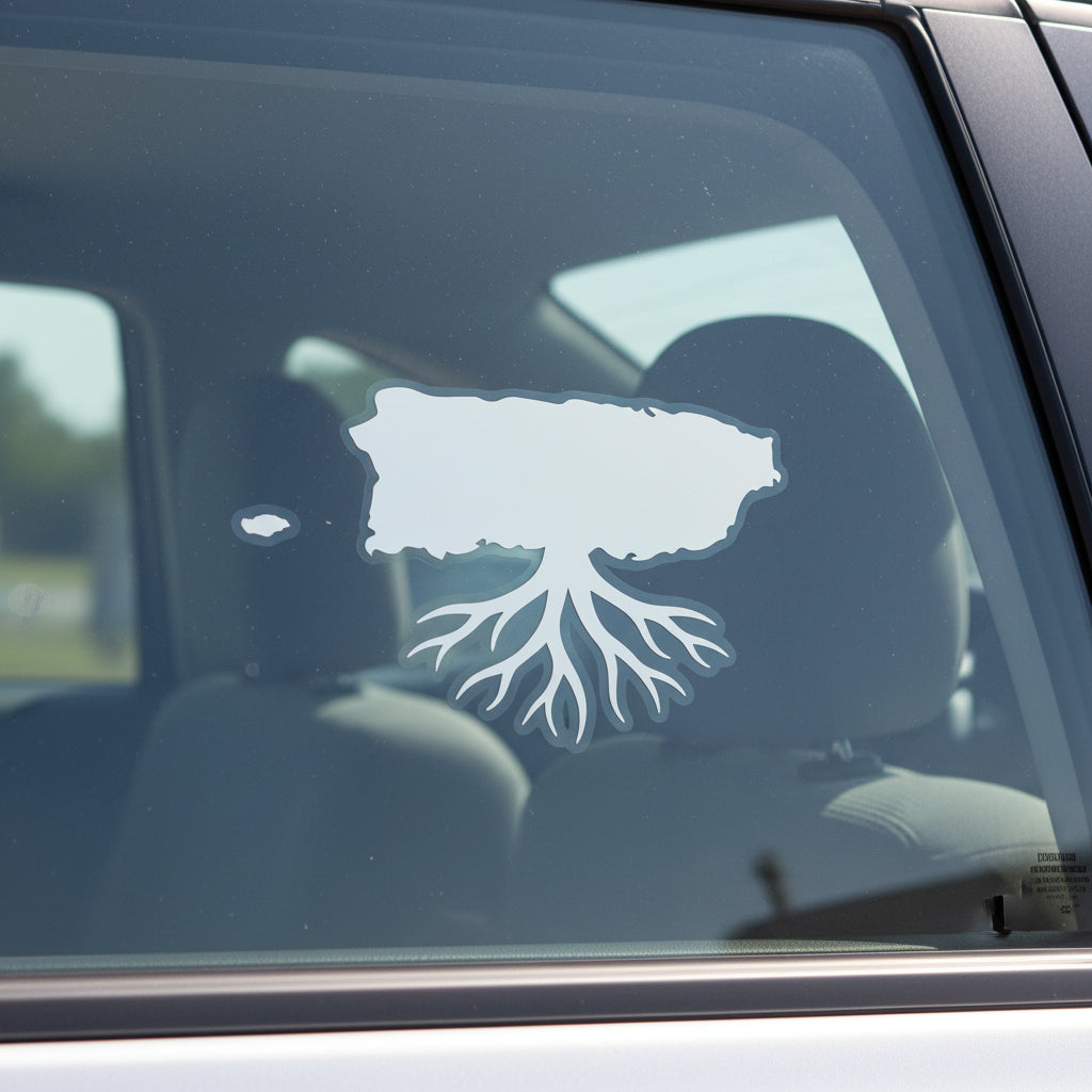 Sticker en Vinyl de Isla de Puerto Rico con raices