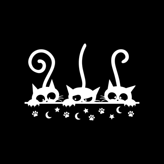 Three Black Cats decal