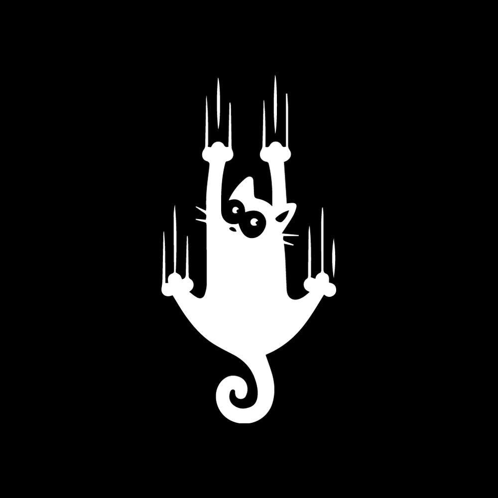 Scratching Cat vinyl decal for car window