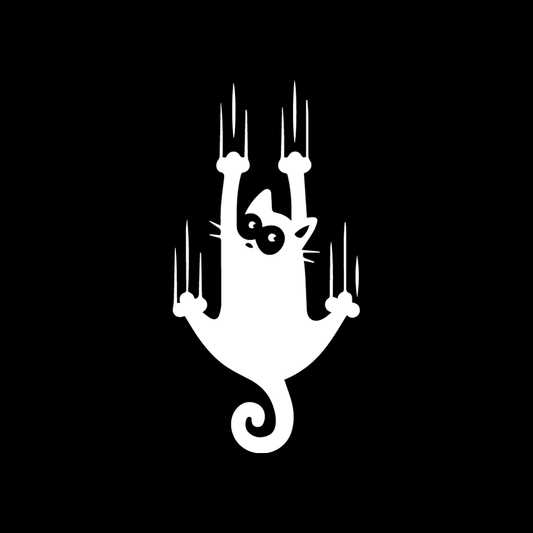 Scratching Cat vinyl decal for car window