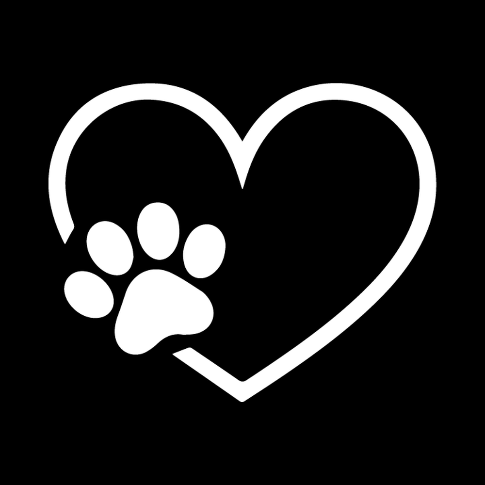 Heart Paw Outline decal