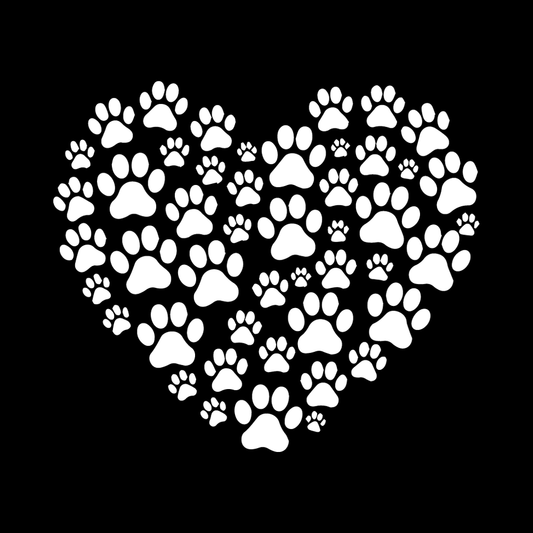 Paw Heart Collage decal
