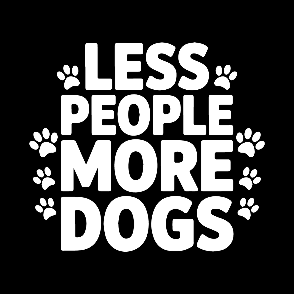 Less People More Dogs (Paws) decal
