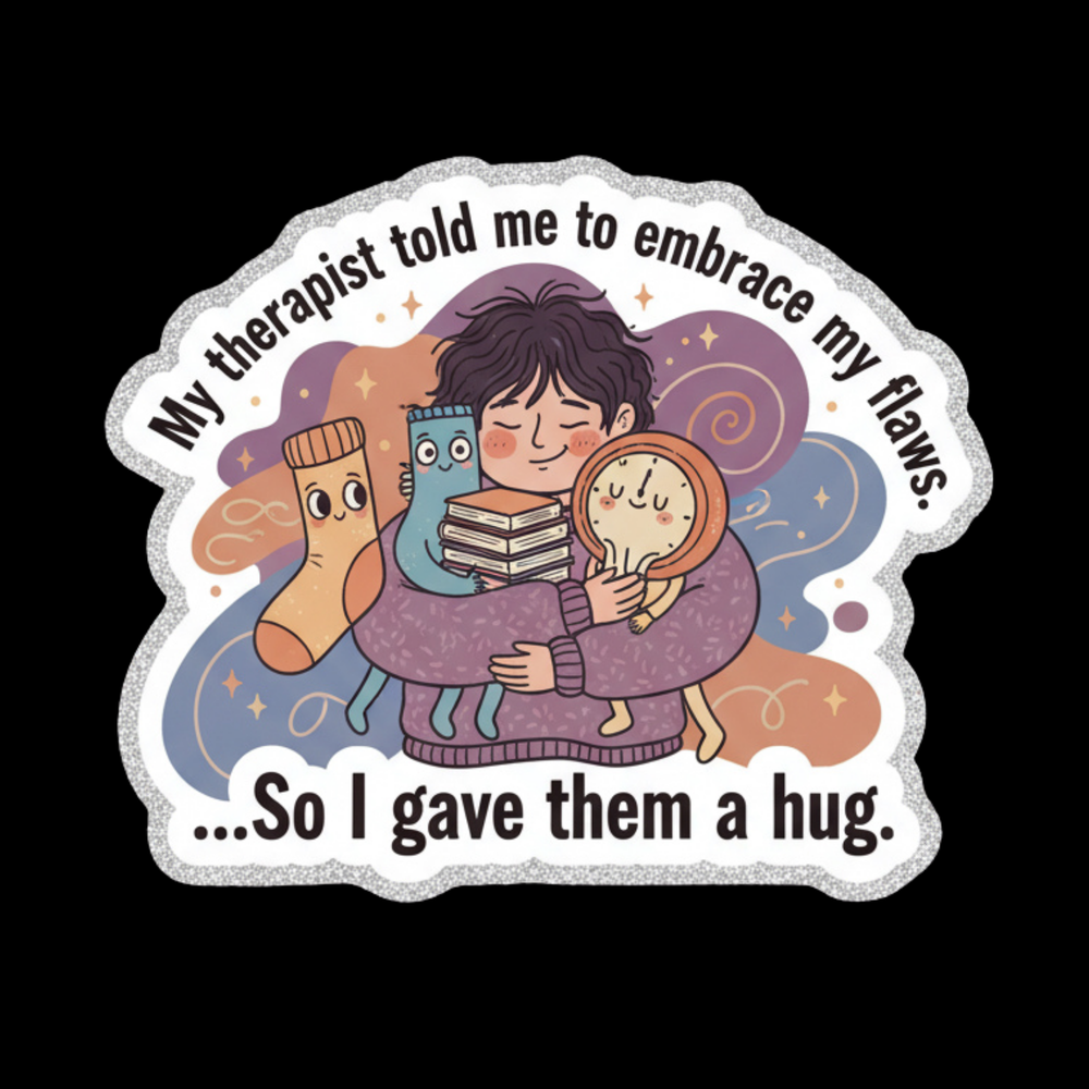 Embrace My Flaws Hug Full Color Sticker