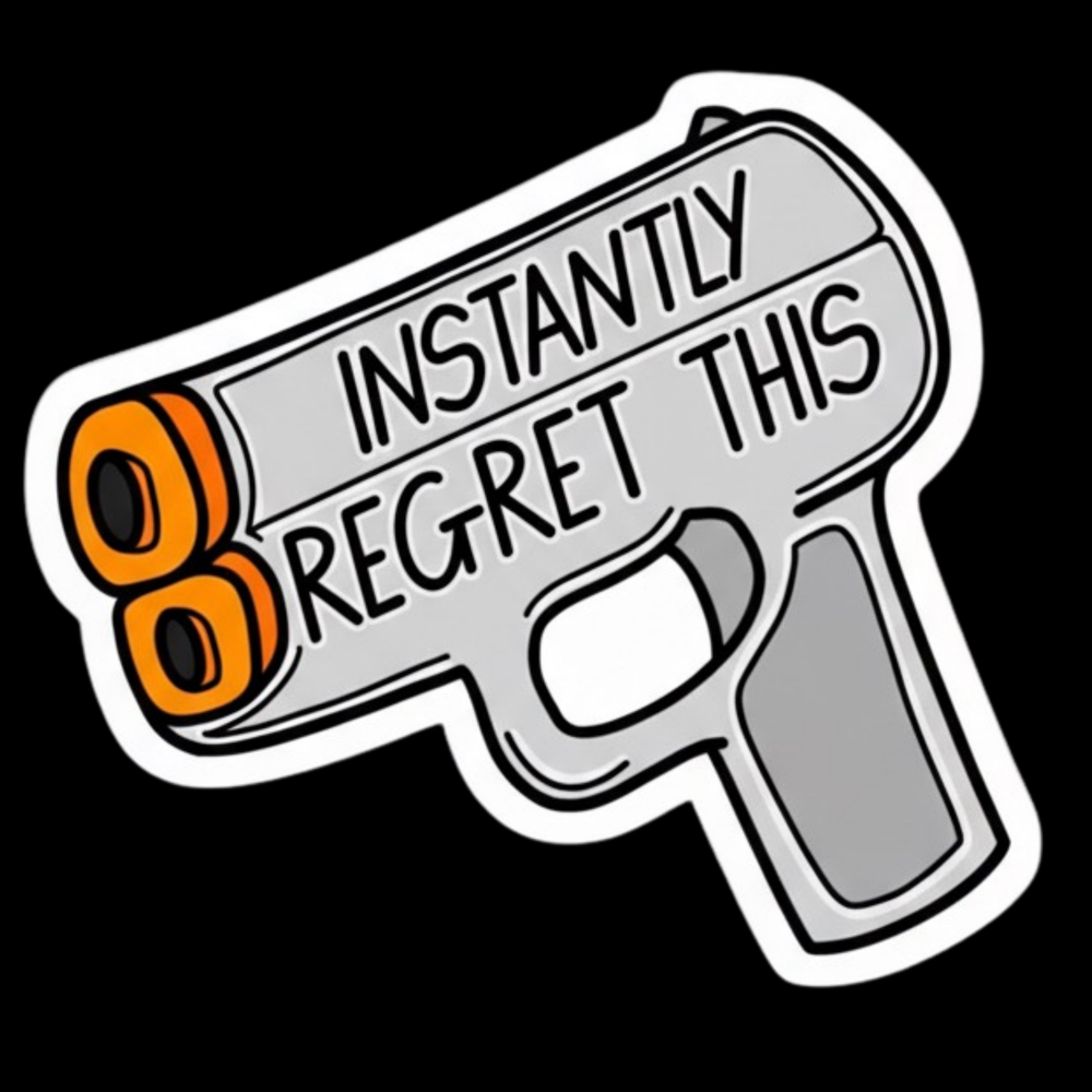 Instantly Regret This Full Color Sticker