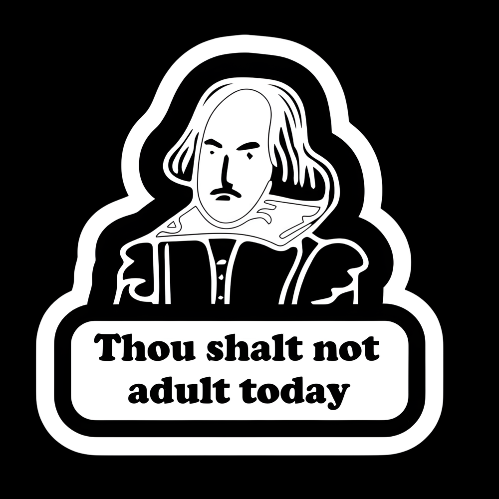 Thou Shalt Not Adult Full Color Sticker