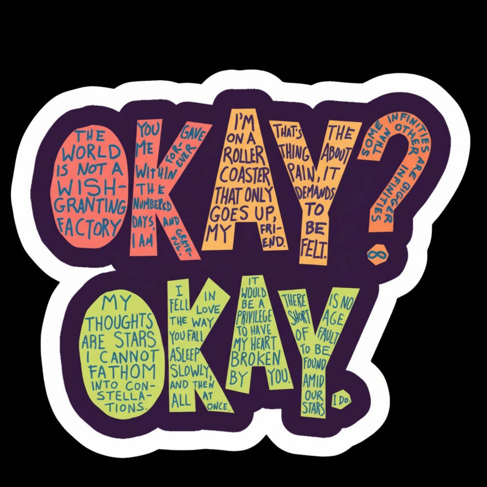 Okay Quotes Collage Full Color Sticker