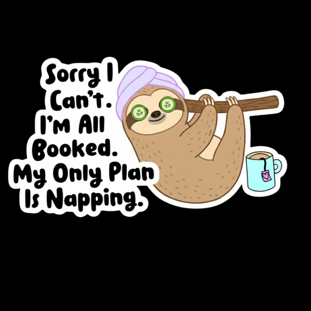 Sorry I'm All Booked Sloth Full Color Sticker