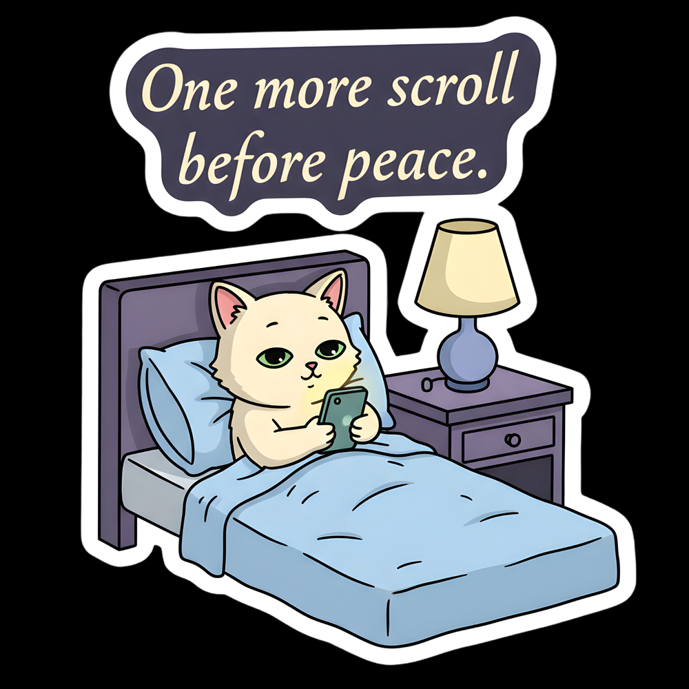 One More Scroll Before Peace Full Color Sticker