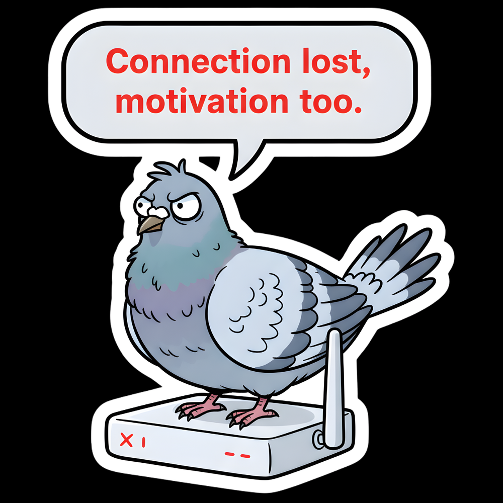 Connection Lost Motivation Too Full Color Sticker