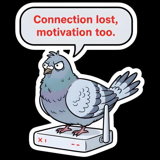 Connection Lost Motivation Too Full Color Sticker