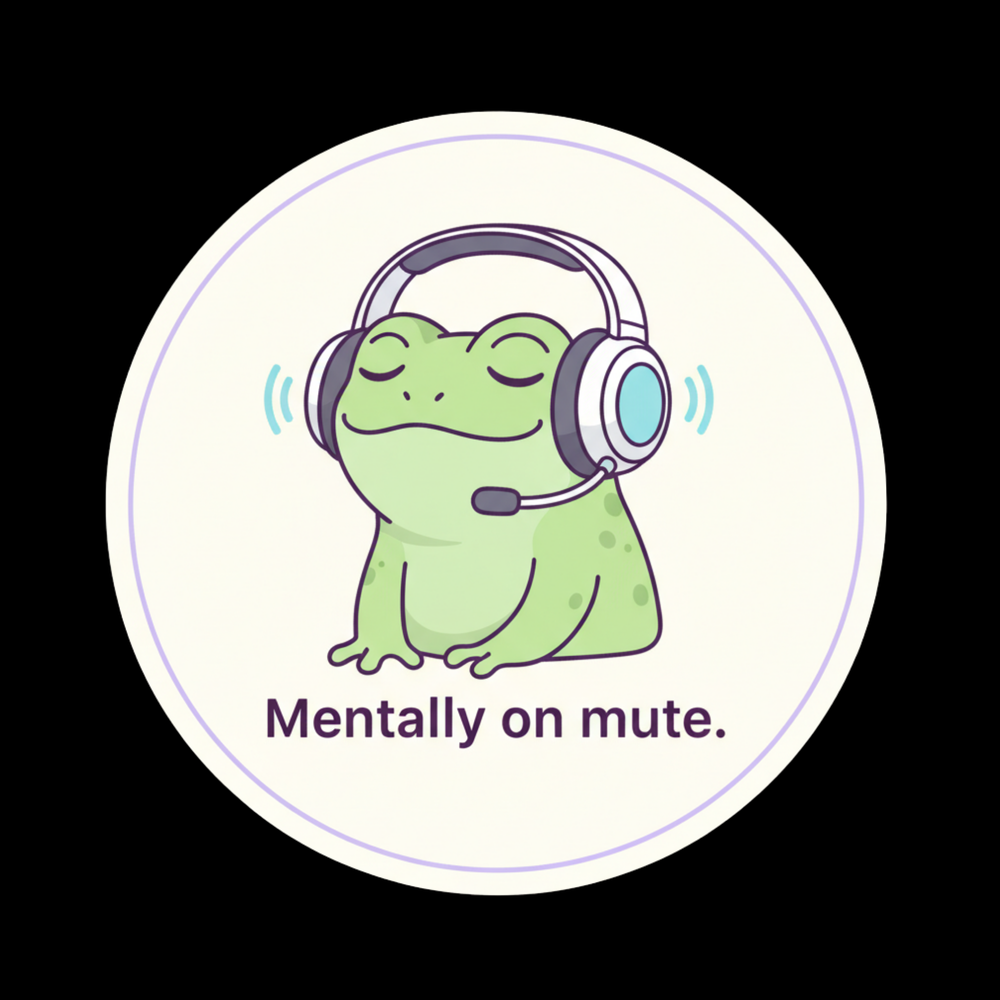 Mentally On Mute Frog Full Color Sticker