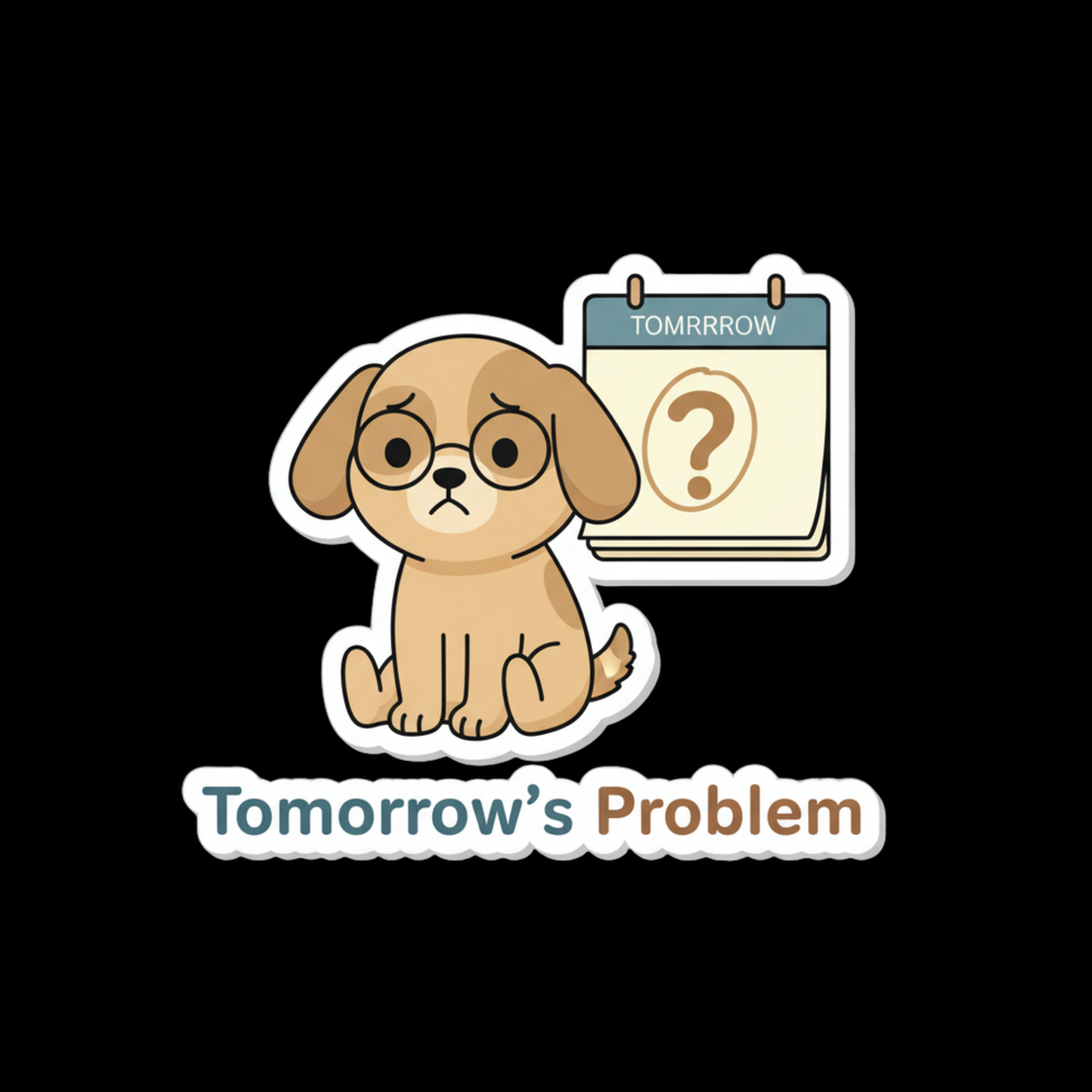 Tomorrow's Problem Puppy Full Color Sticker