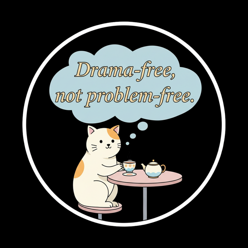 Drama-Free Not Problem-Free Cat Full Color Sticker