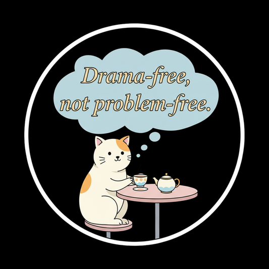 Drama-Free Not Problem-Free Cat Full Color Sticker