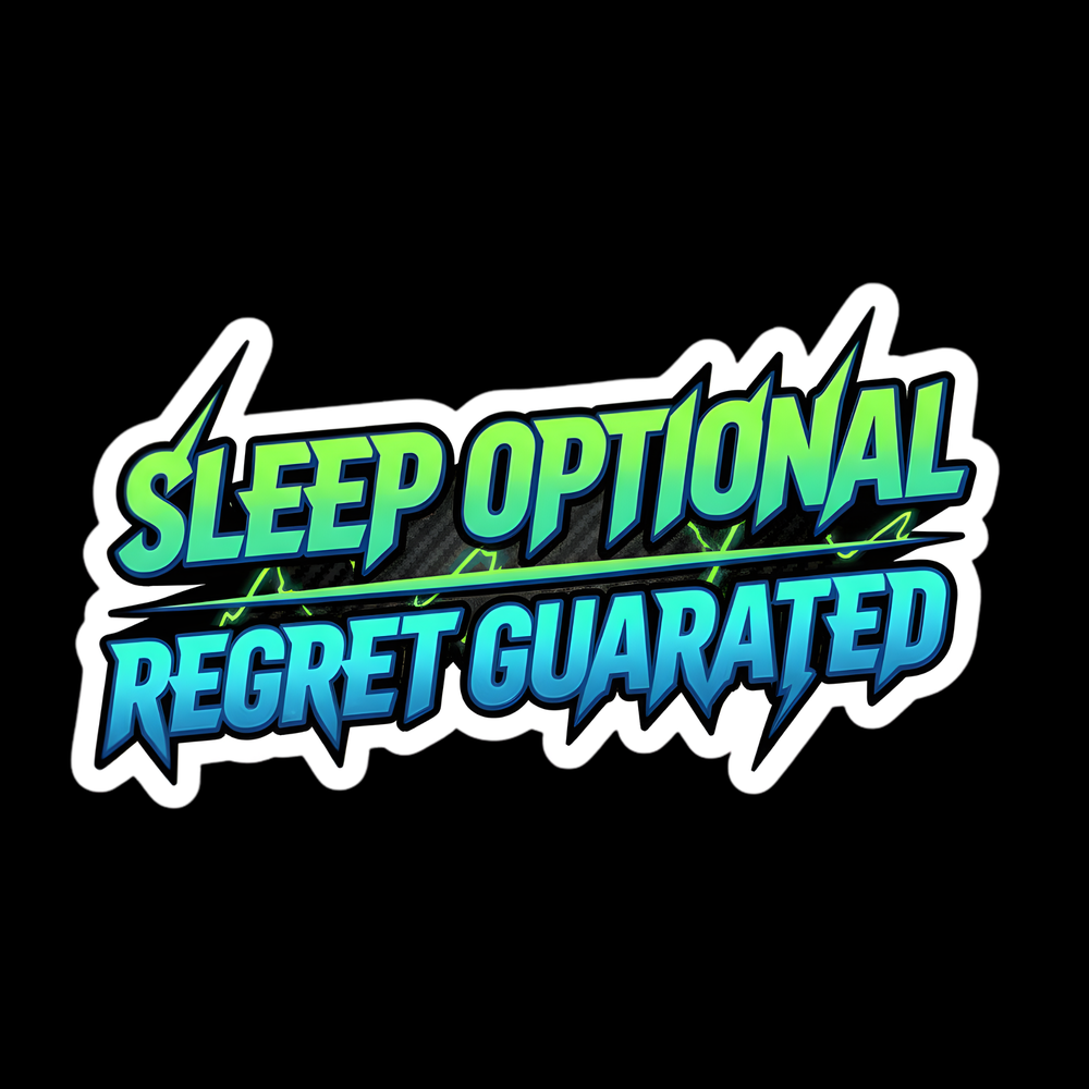 Sleep Optional Regret Guaranteed Full Color Sticker
