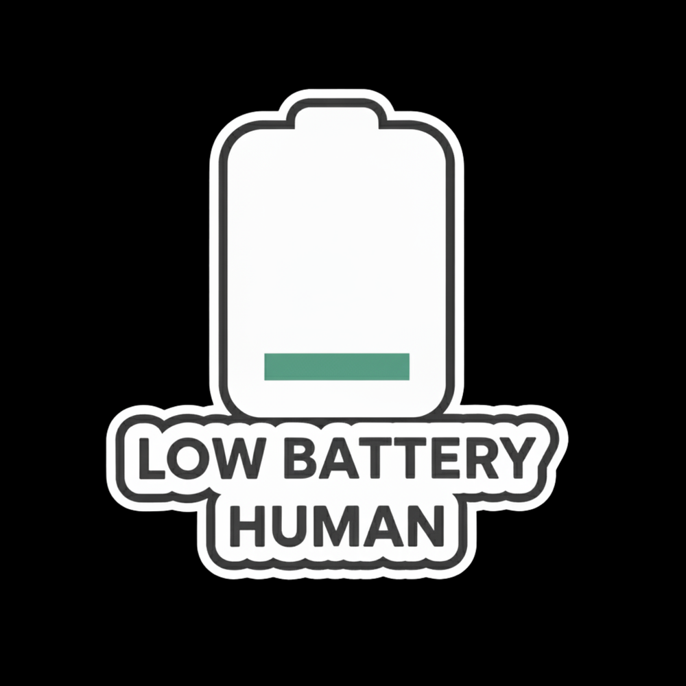 Low Battery Human Full Color Sticker