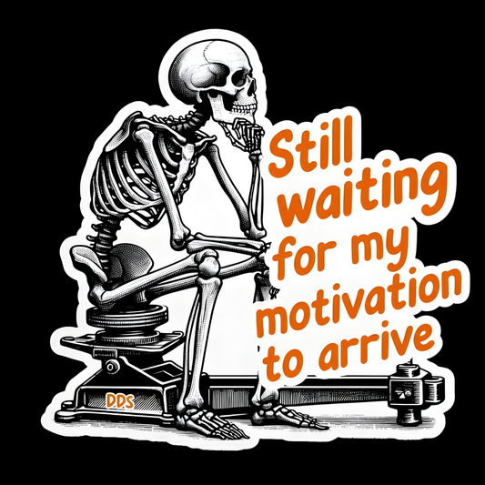 Waiting For Motivation Full Color Sticker