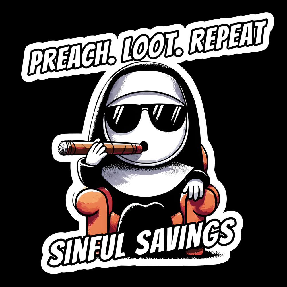 Sinful Savings Nun Full Color Sticker