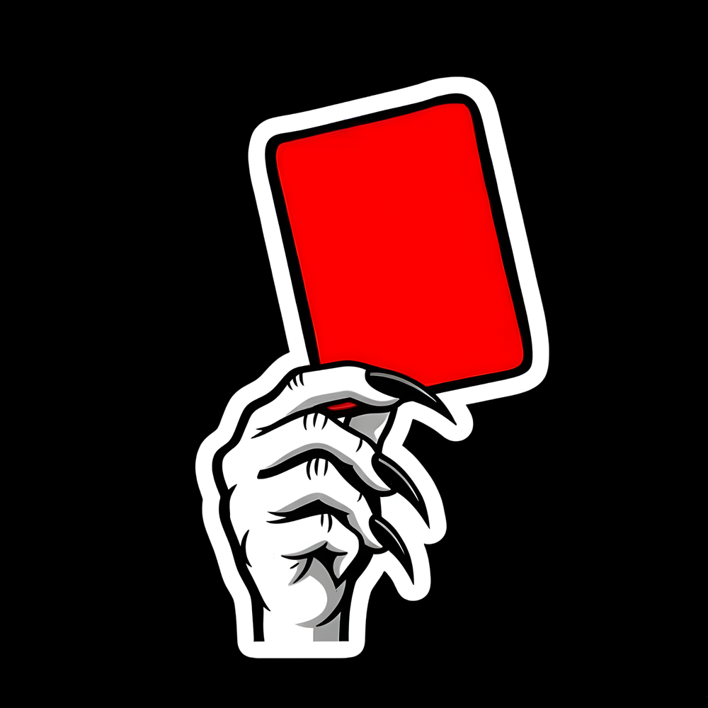 Red Card Hand Full Color Sticker
