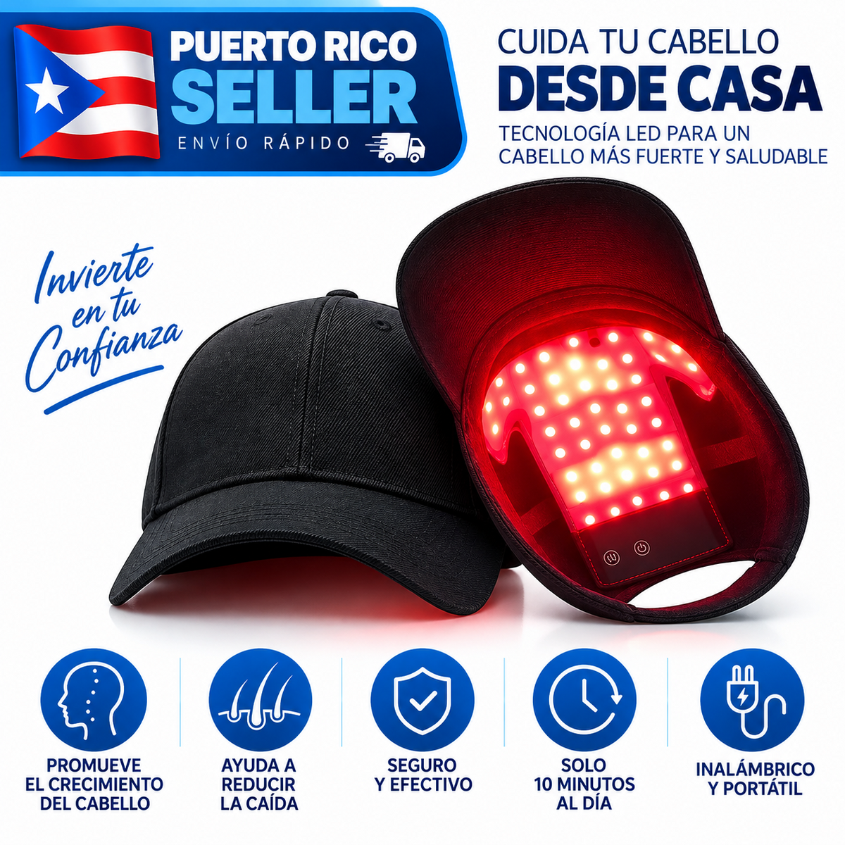 650nm Red LED Light Therapy Hat Hair Loss Treatment Cap Hair Growth Regrowth US0