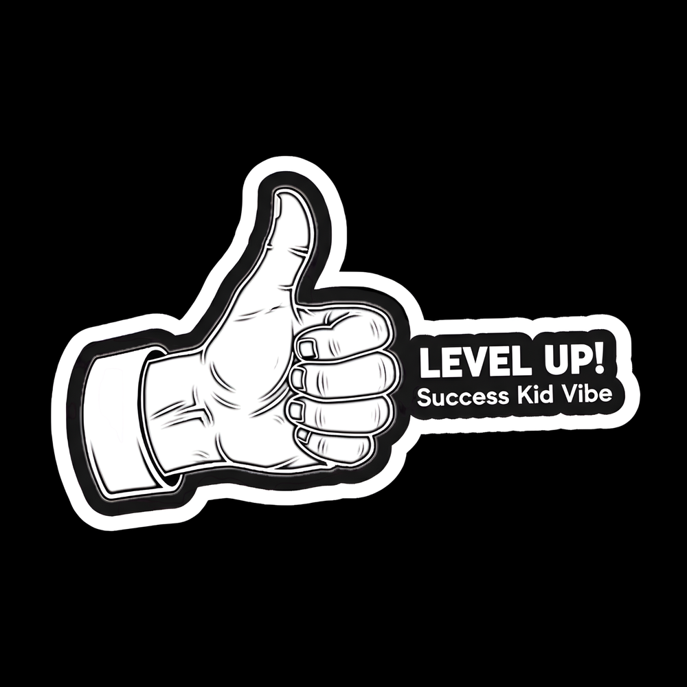 Level Up Thumbs Up Full Color Sticker