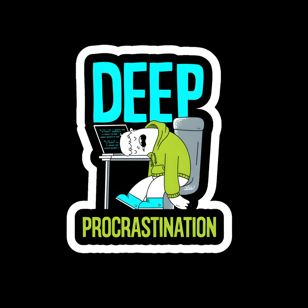 Deep Procrastination Full Color Sticker