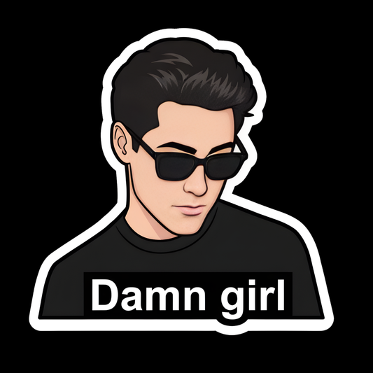 Damn Girl Guy Full Color Sticker