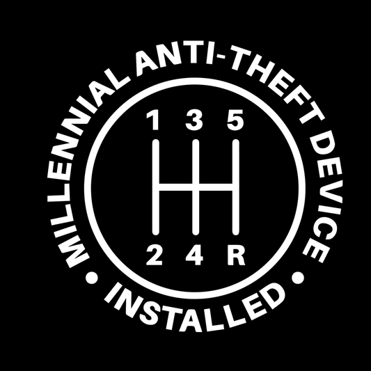 Millennial Anti-Theft Device Vinyl Decal Car Window Laptop Sticker
