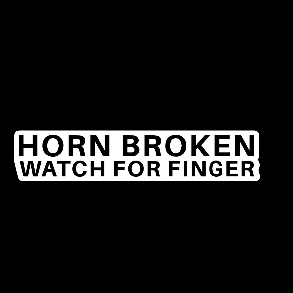 Horn Broken Watch Finger Vinyl Decal Car Window Laptop Sticker