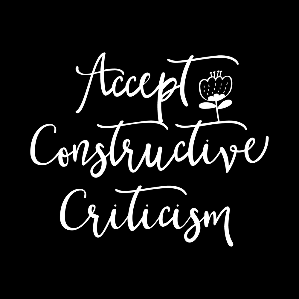 Accept Constructive Criticism vinyl decal for car window