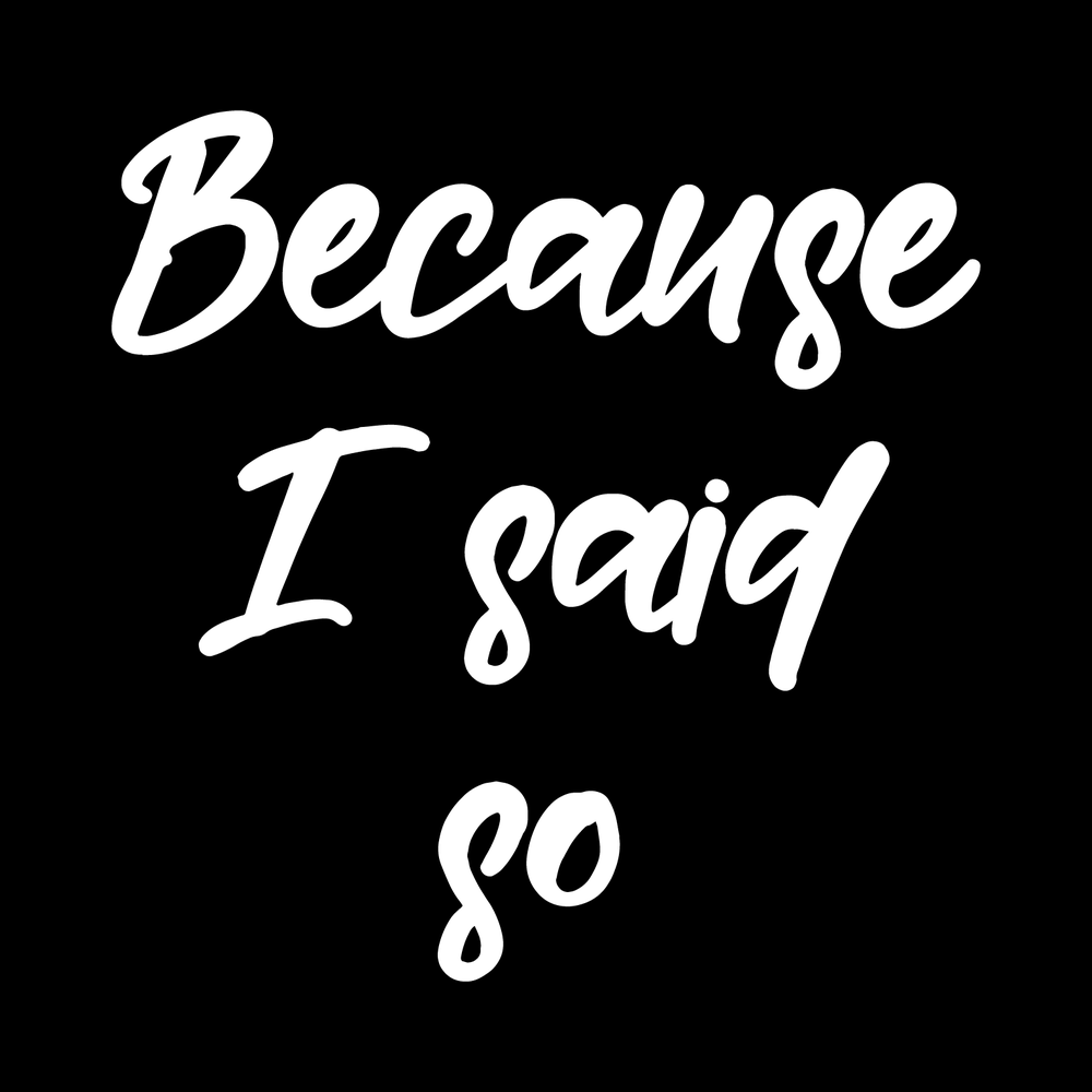 Because I Said So decal
