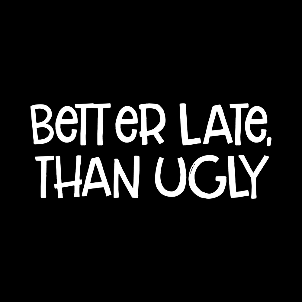 Better Late Than Ugly Vinyl Decal Car Window Laptop Sticker vinyl decal for car window
