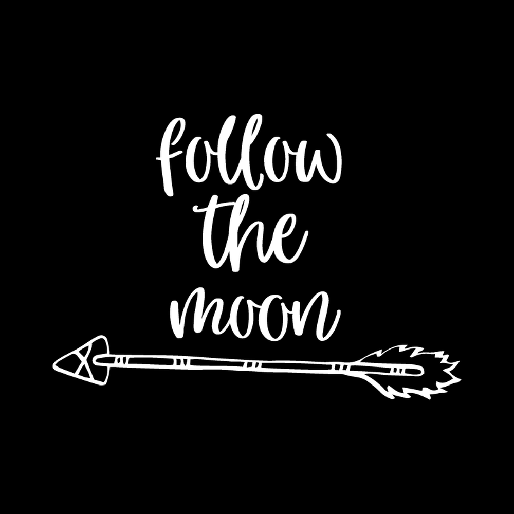 Follow The Moon Vinyl Decal Car Window Laptop Sticker vinyl decal for car window
