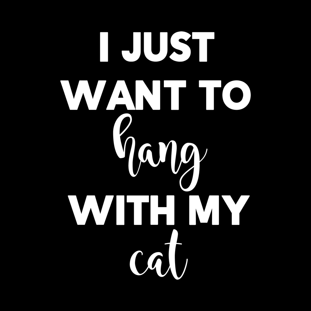 I Just Want To Hang With My Cat Vinyl Decal Car Window Laptop Sticker vinyl decal for car window