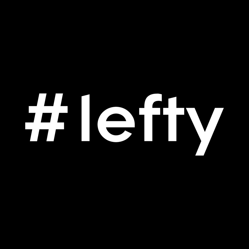 Lefty vinyl decal for car window