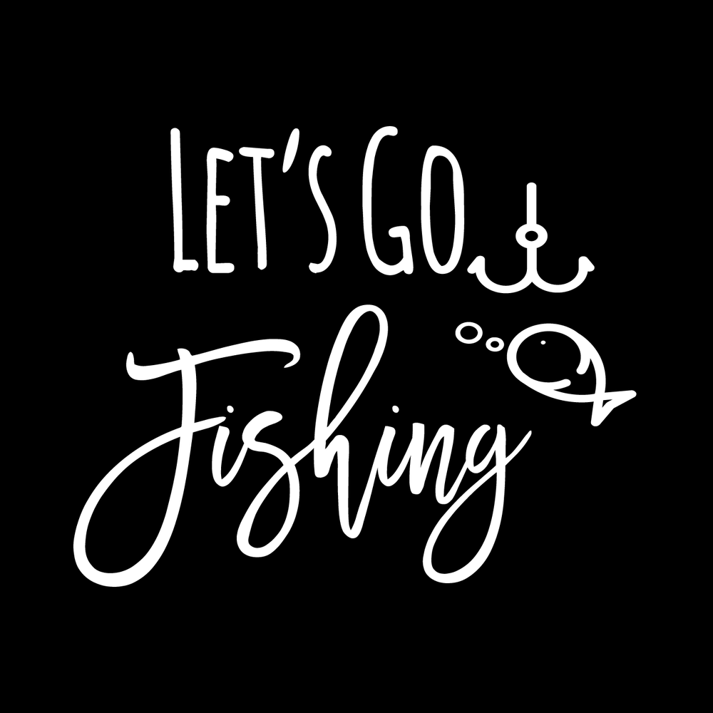 Lets Go Fishing vinyl decal for car window