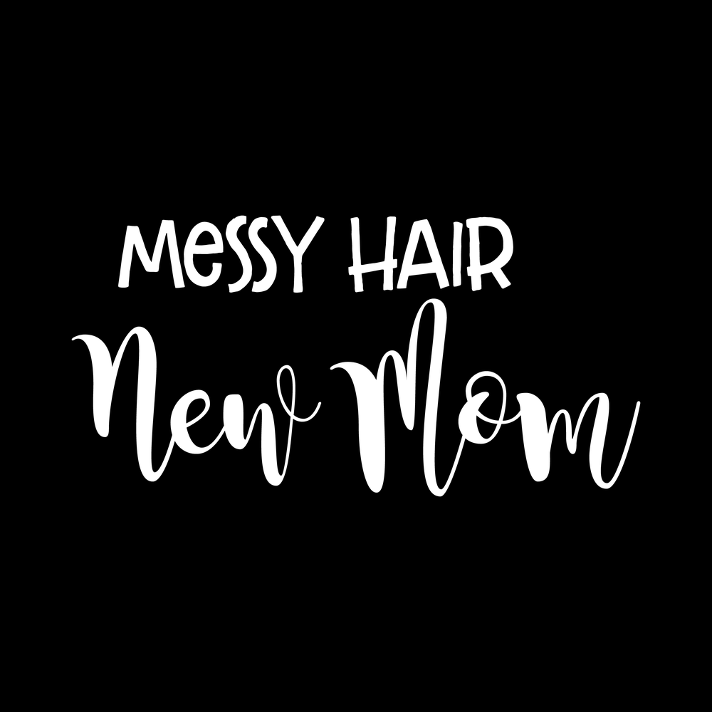 Messy Hair New Mom decal