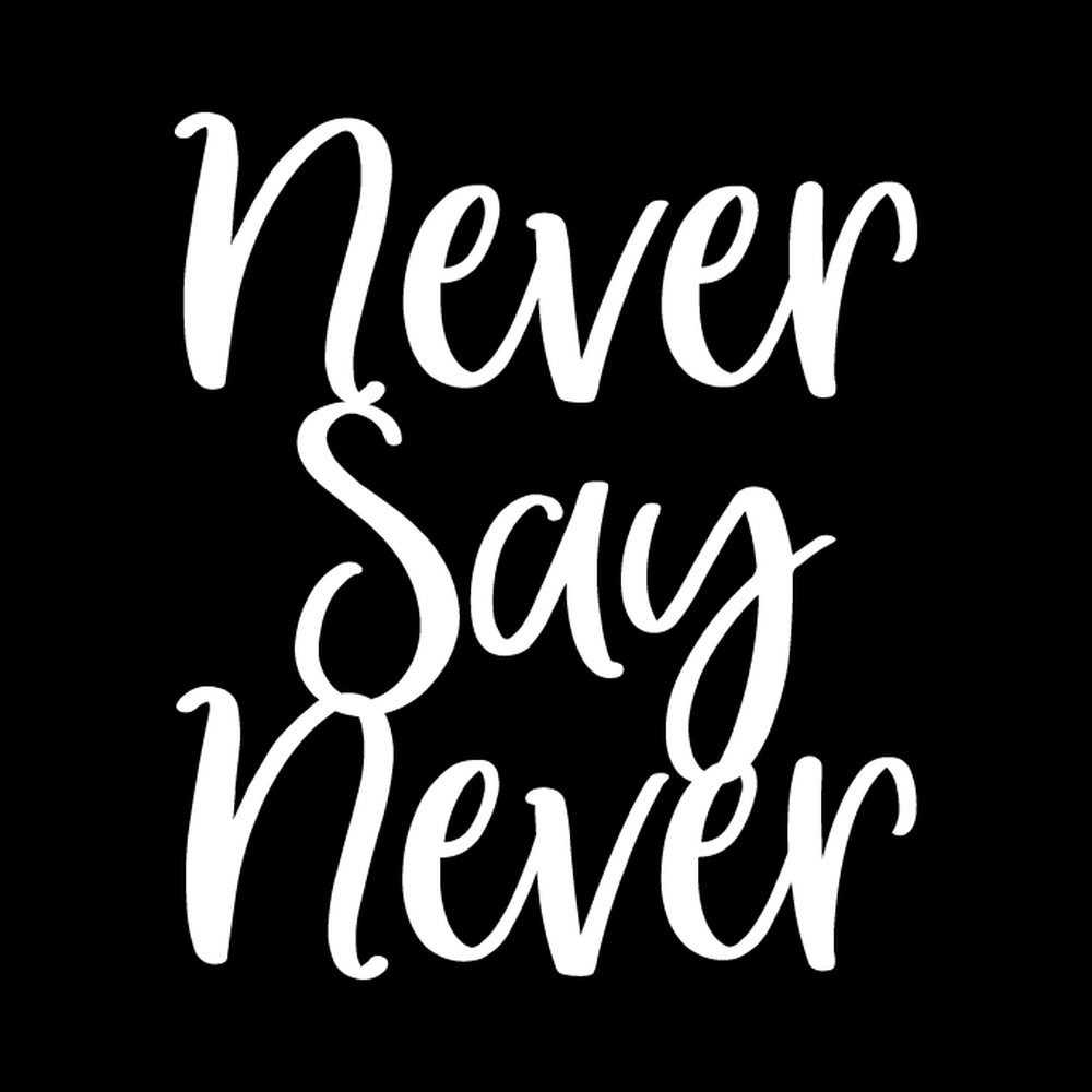 Never Say Never Vinyl Decal Car Window Laptop Sticker vinyl decal for car window